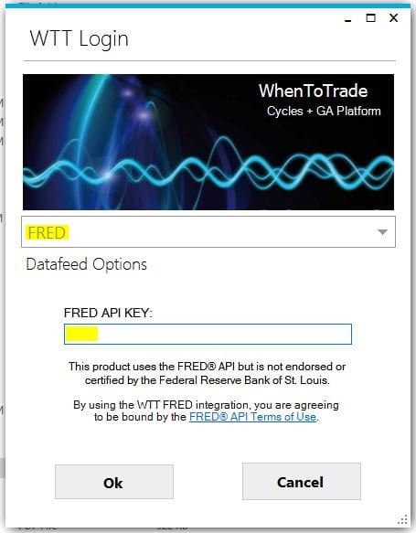 New FRED datafeed - Tutorial - WhenToTrade
